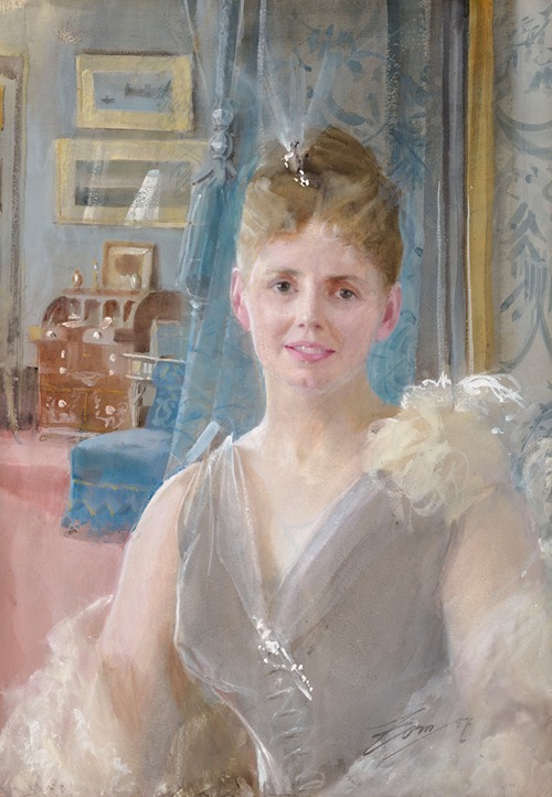 Portrait of Edith Palgrave Edward in her London residence