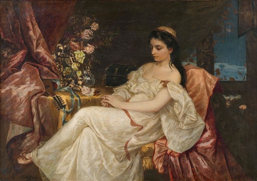 Julia Capulet, den Ring an ihrer Hand betrachtend