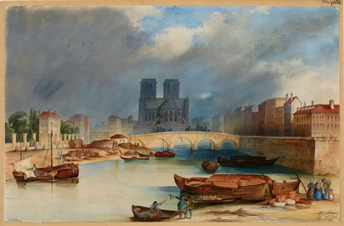 Vue Du Chevet De Notre-Dame Et Du Pont De La Tournelle En 1832