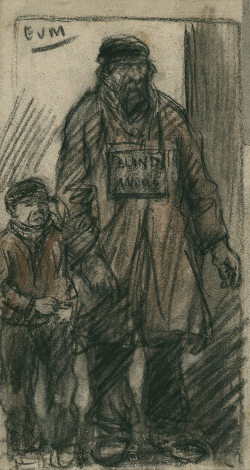 Blinde man met jongetje