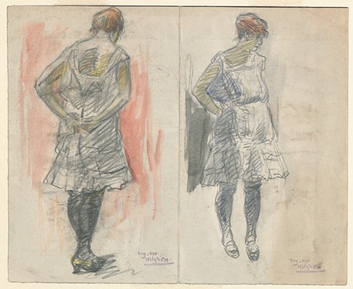 Studieblad met vrouwelijke modellen