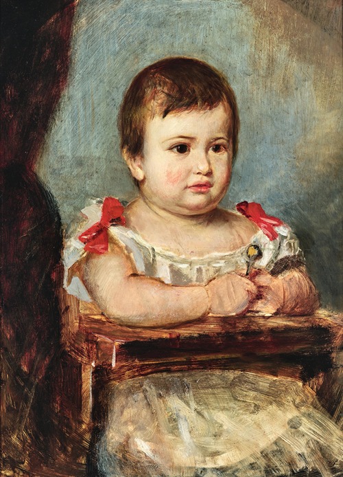 Portrait Ilse von Lieben (1873–1962) at the Age of One and a Half, Holding a Rattle
