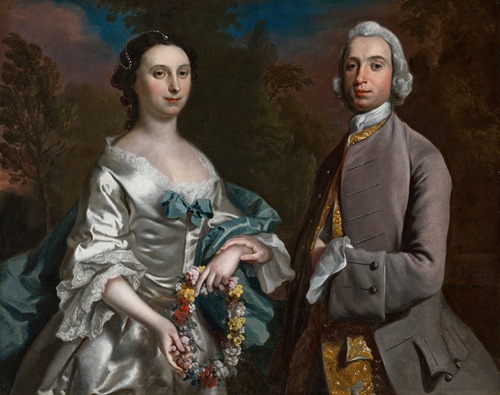 Portrait of Mr. Edward Pryce (b.1723), Gunley and Mrs. Frances Pryce, neé Egerton, Trelydan