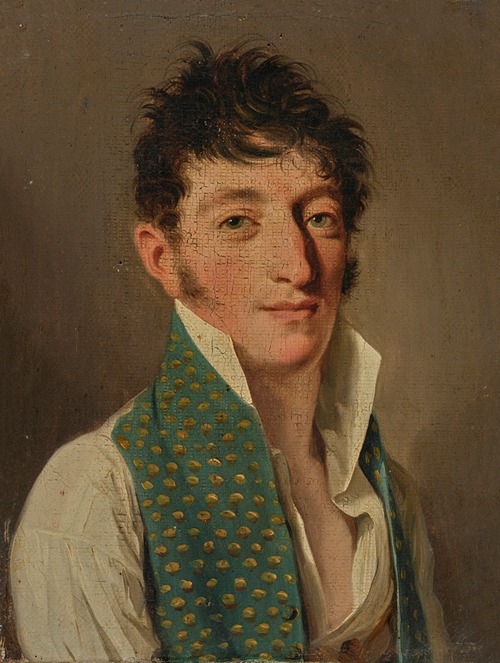 Portrait of a man in a spotted green waistcoat