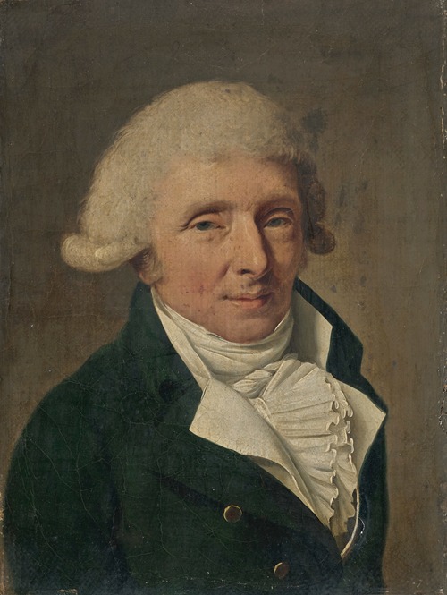 Portrait of a man wearing a wig