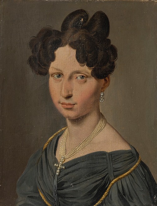 Portrait of a woman in a black dress