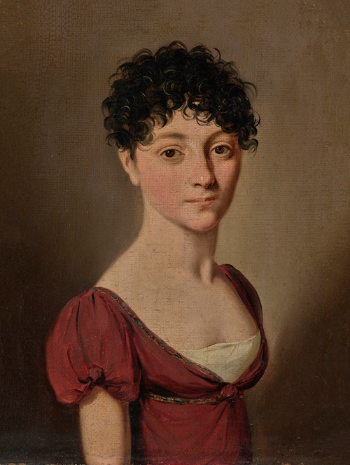 Portrait of a woman in a red dress