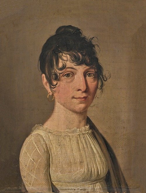 Portrait of a young woman in a white dress