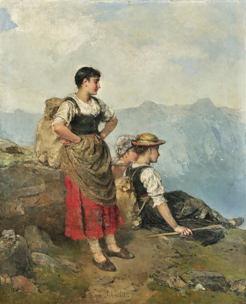 Three Travellers Resting (View of a Valley)