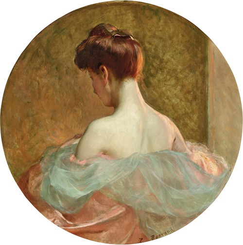 Young Woman, Seen from Behind in the Evening Light