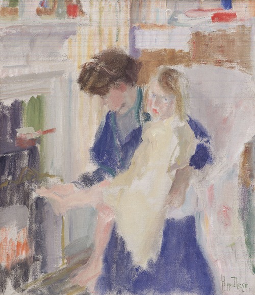 Mother and Child in Front of the Hearth at Sanderstead (England)