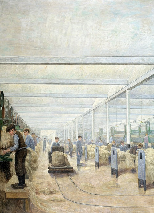 Interior of a Flax Spinning Mill