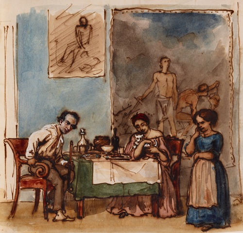 Painter and His Wife Just Finishing Their Meal