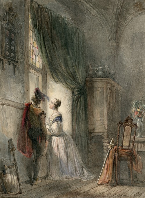Interior with knight and lady