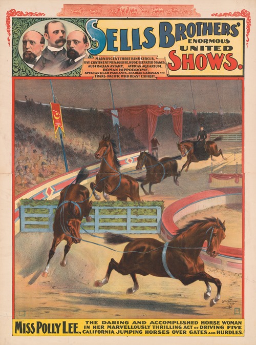 Sells Brothers’ enormous united shows … Miss Polly Lee … Driving five California jumping horses …