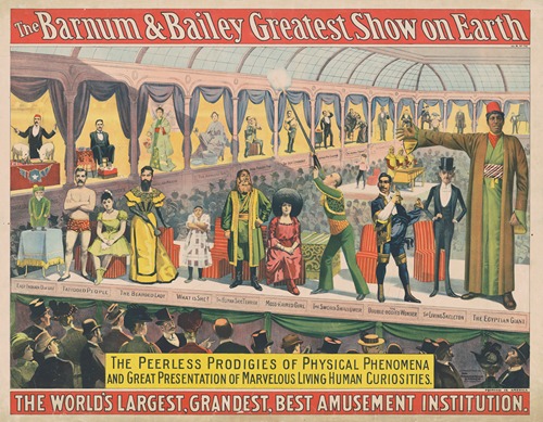 The peerless prodigies of physical phenomena and great presentation of marvelous living human curiosities