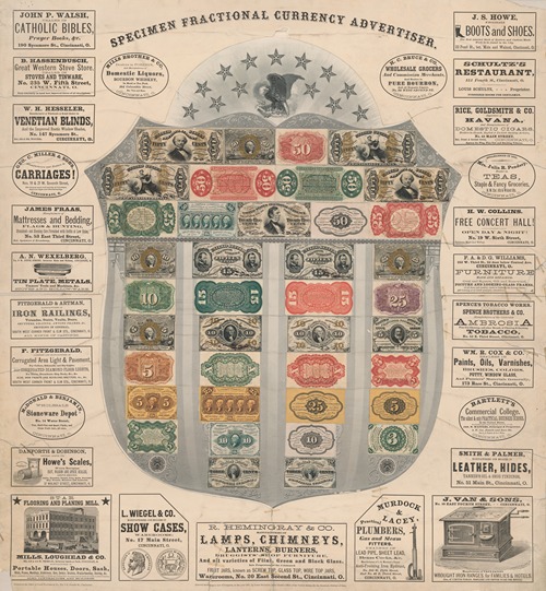 Specimen fractional currency advertiser