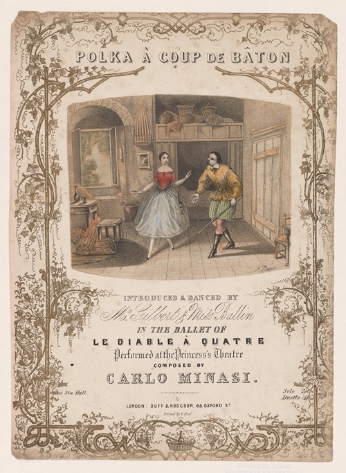 Polka à coup de baton introduced & danced by Mr. Gilbert & Miss Ballin in the ballet of Le diable à quatre
