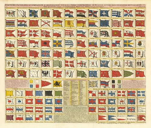 Carte des Pavillons Accompagnee D’Observations Pour en Faire Comprende le Blazon et les differentes devises