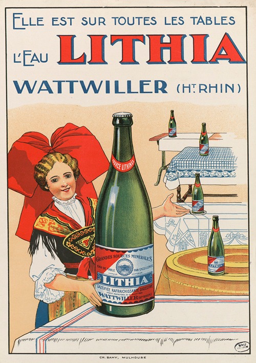 Elle est sur toutes les tables – L’eau Lithia Wattwiller (Haut-Rhin)