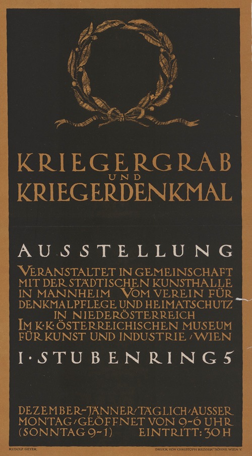 Kriegergrab und Kriegerdenkmal. Ausstellung