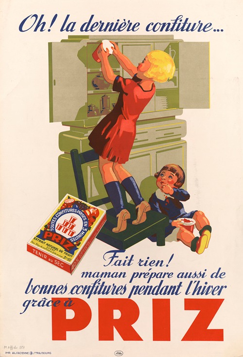 Oh ! la dernière confiture – fait rien ! – maman prépare aussi de bonnes confitures pendant l’hiver grâce à Priz