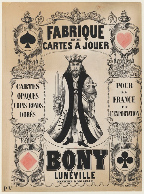 Fabrique de cartes à jouer – cartes opaques coins ronds dorés, pour la France et l’exportation