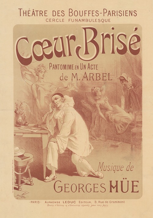 Théâtre des Bouffes-Parisiens. Cercle funambulesque. Coeur brisé. Pantomime en un acte de M. Arbel