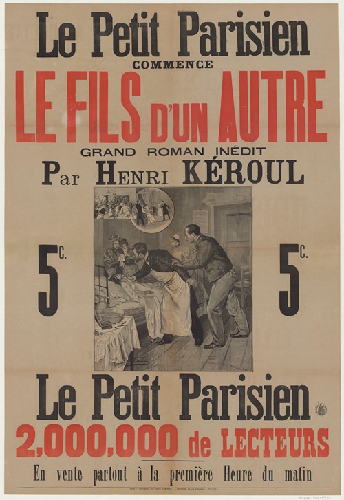 Le Petit Parisien commence Le fils d’un autre, grand roman inédit par Henri Kéroul