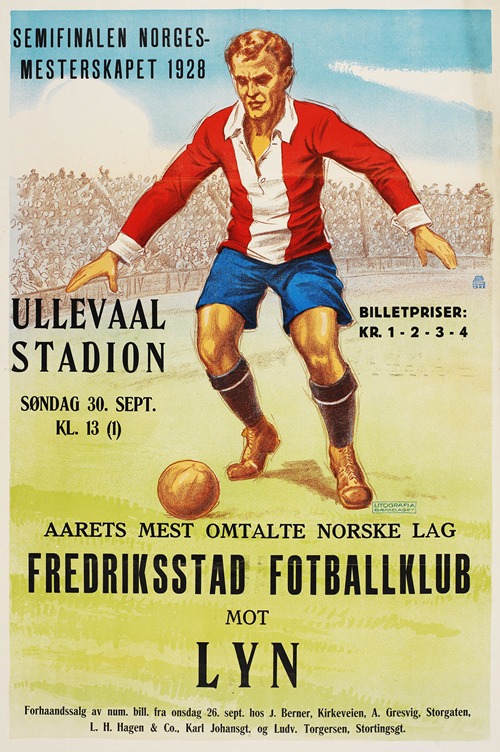 Fredriksstad Fotballklub mot Lyn. Semifinalen Norgesmesterskapet