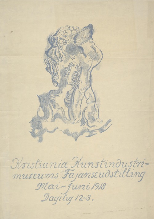 Kristiania Kunstindustri=museums fajanseudstilling ; mai-juni 1918 daglig 12-3.