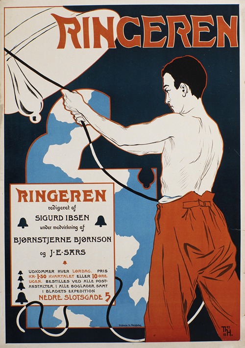 Ringeren. redigeret af Sigurd Ibsen under medvirkning af Bjørnstjerne Bjørnson og J.E. Sars