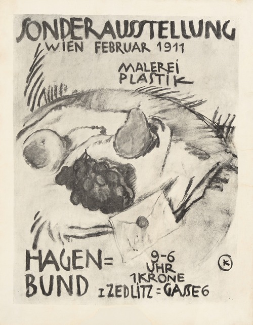 Plakat der Sonderausstellung für Malerei und Plastik im Wiener Hagenbund Februar 1911