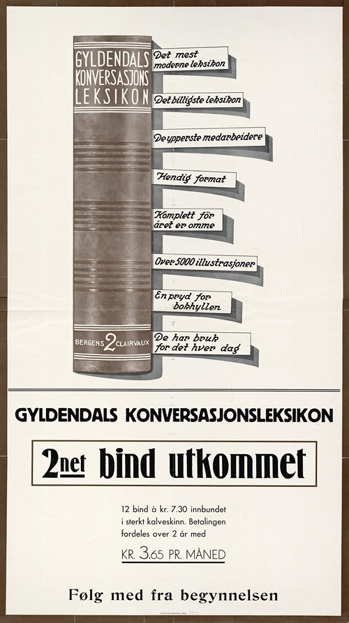 Gyldendals konversasjonsleksikon ; 2net bind utkommet