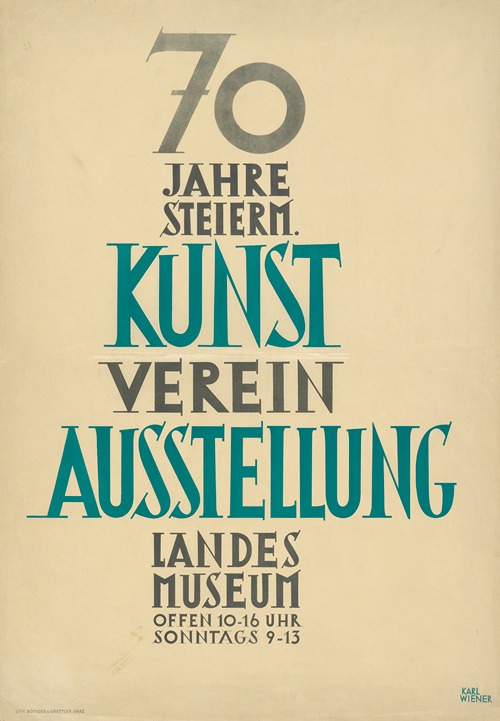 70 Jahre 7 Steierm. Kuns verein Ausstellung Landes Museum offen 10 – 16 Uhr Sonntags 9 – 13