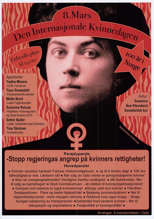 8. mars. Den Internasjonale Kvinnedagen