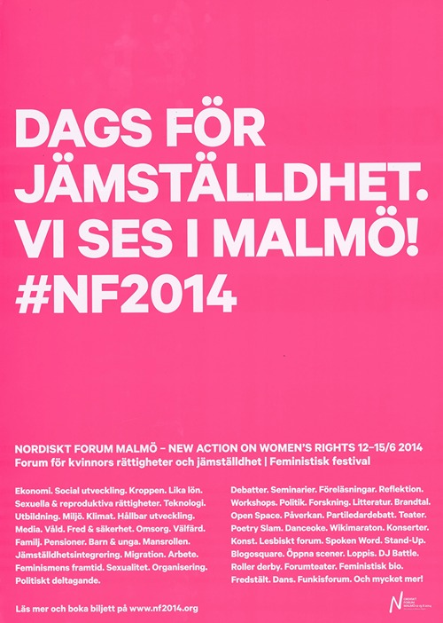 Dags för jämställdhet. Vi ses i Malmö! #NF2014.