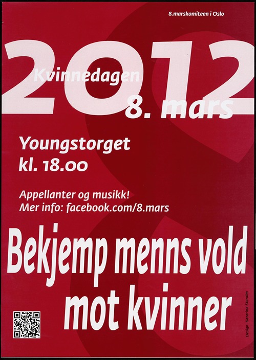 Kvinnedagen 2012. Bekjemp menns vold mot kvinner.