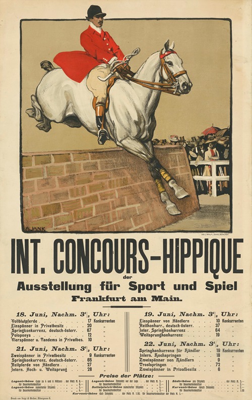 Internationaler Concours Hippique der Ausstellung für Sport und Spiel. Frankfurt am Main