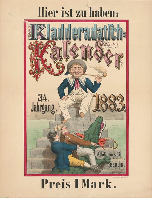 Hier ist zu haben; Kladderadatsch Kalender 34. Jahrgang 1883