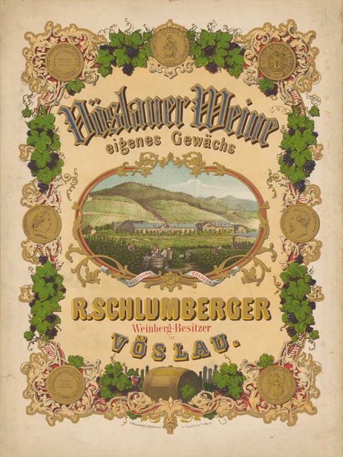 Vöslauer Weine. R. Schlumberger Weinberg-Besitzer in Vöslau