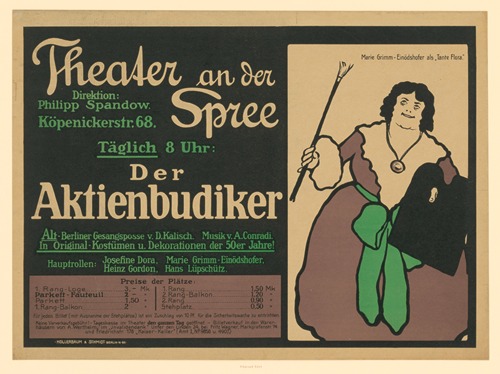 Theater an der Spree. Der Aktienbudiker. Marie Grimm-Einödshofer als ‘Tante Flora’