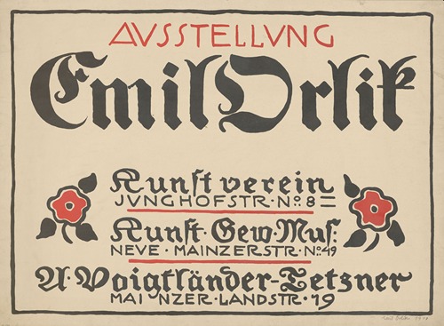 Ausstellung Emil Orlik Kunstverein, Kunstgewerbemuseum, U. Voigtländer- Letzner