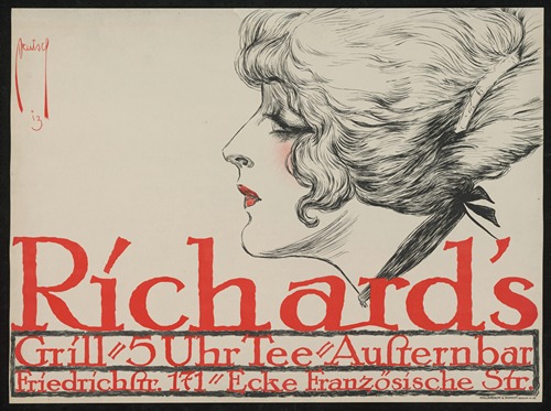 Richard’s Grill. Frauenkopf im Profil