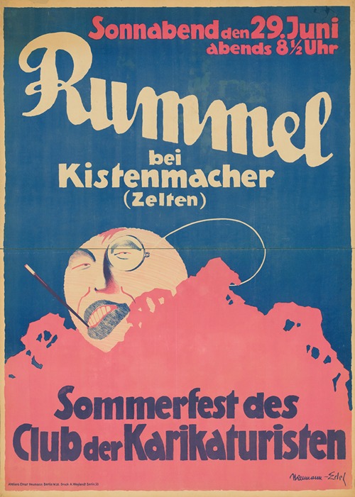 Rummel bei Kistenmacher (Zelten). Sommerfest der Karikaturisten