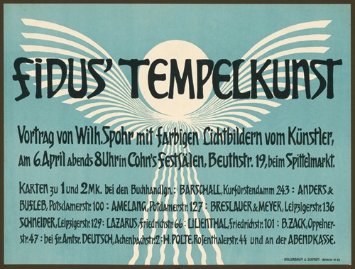 Fidus’ Tempelkunst Vortrag von Wilh. Spohr mit farbigen Lichtbildern vom Künstler