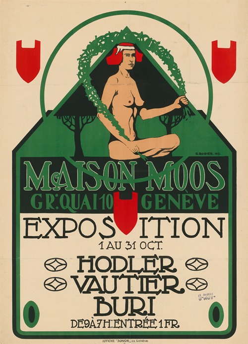 Maison Moos. Exposition Hodler, Vautier, Buri