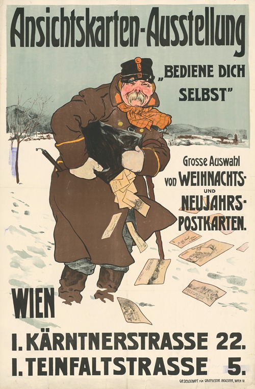 Ansichtskarten-Ausstellung. Grosse Auswahl von Weihnachts- und Neujahrs-Postkarten