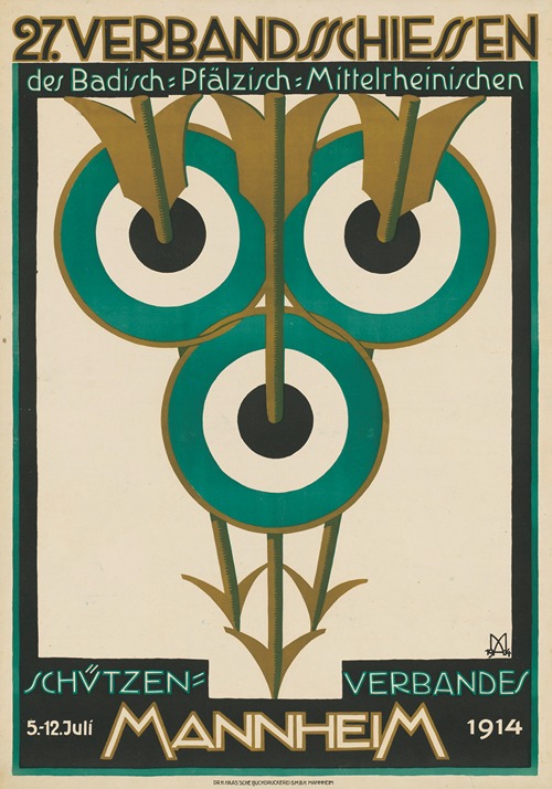 27. Verbandsschießen des Badisch-Pfälzisch-Mittelrheinischen Schützenverbandes. Mannheim 1914