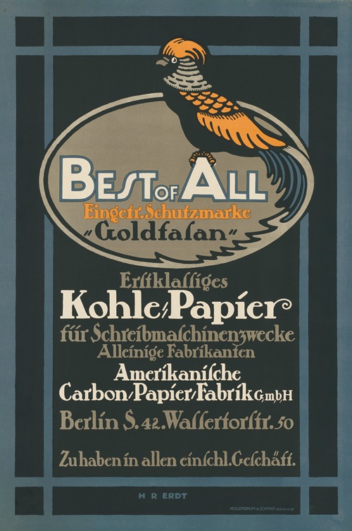 ‘Goldfasan’ Best of All erstklassiges Kohlepapier für Schreibmaschinenzwecke